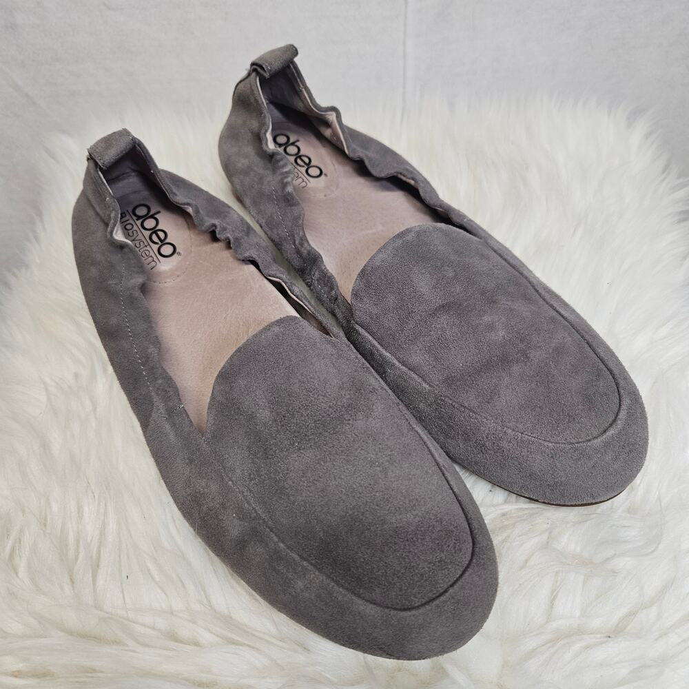 ABEO B.I.O. System Grey "Jean" Suede Leather Loafers Flats Women's Size 9 N